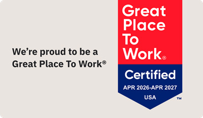 We’re proud to be a Great Place to Work Certified in the USA, April 2026 to April 2027.