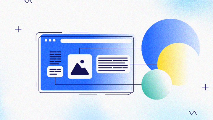 Graphic of a webpage with checkmarks