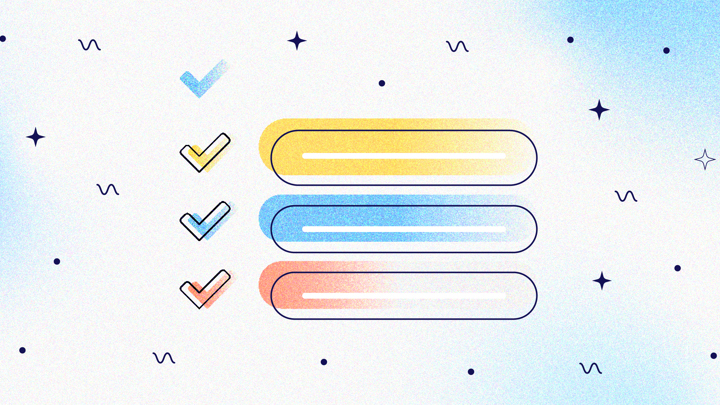 Three check boxes next to three empty rows